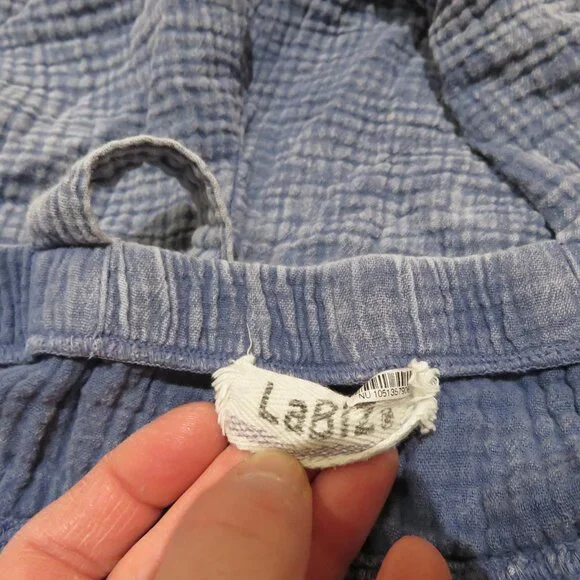 ANTHROPOLOGIE LA BIZ Maronie Relaxed Gauze Shortalls in Light Blue Medium Beachy - Picture 15 of 16